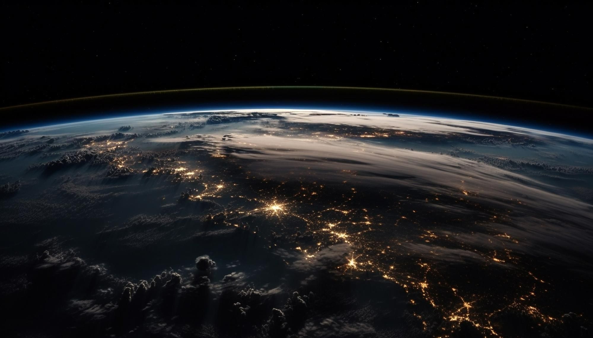 Luces sobre la Tierra desde el espacio