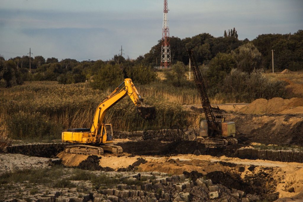 Diggers in a quarry
