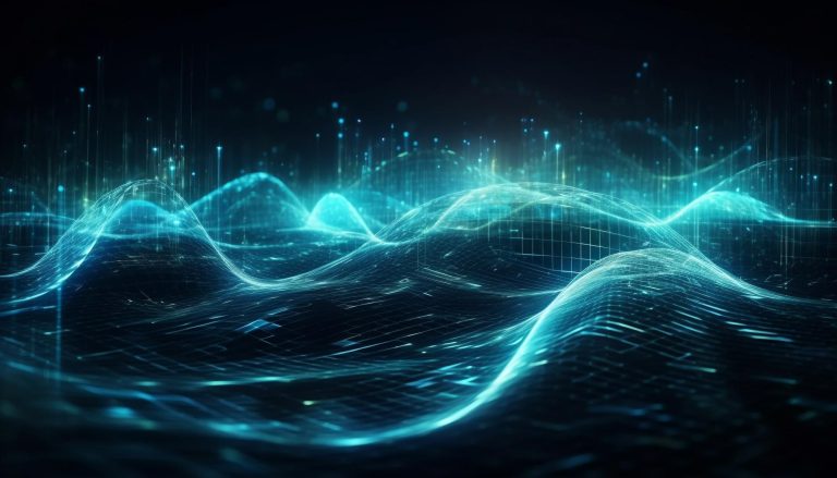 Ondas digitales abstractas para ilustrar la gestión de datos
