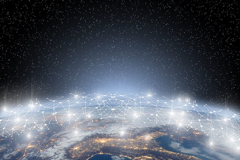 Abstract image illustrating global connectivity through satellite networks to support the blog post on why PTT is beneficial