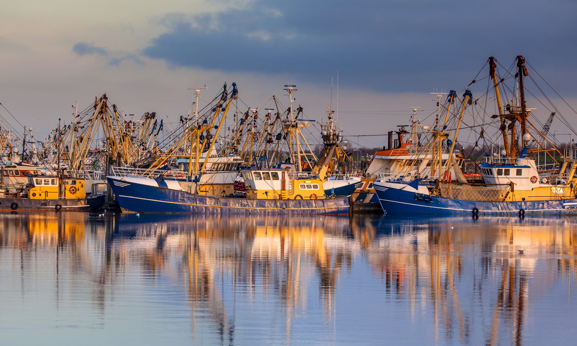 Fishing ships in the port to illustrate remote asset management