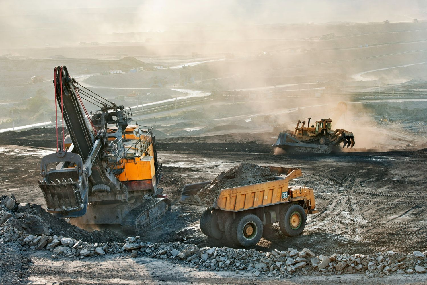 Mining vehicles to illustrate remote asset management