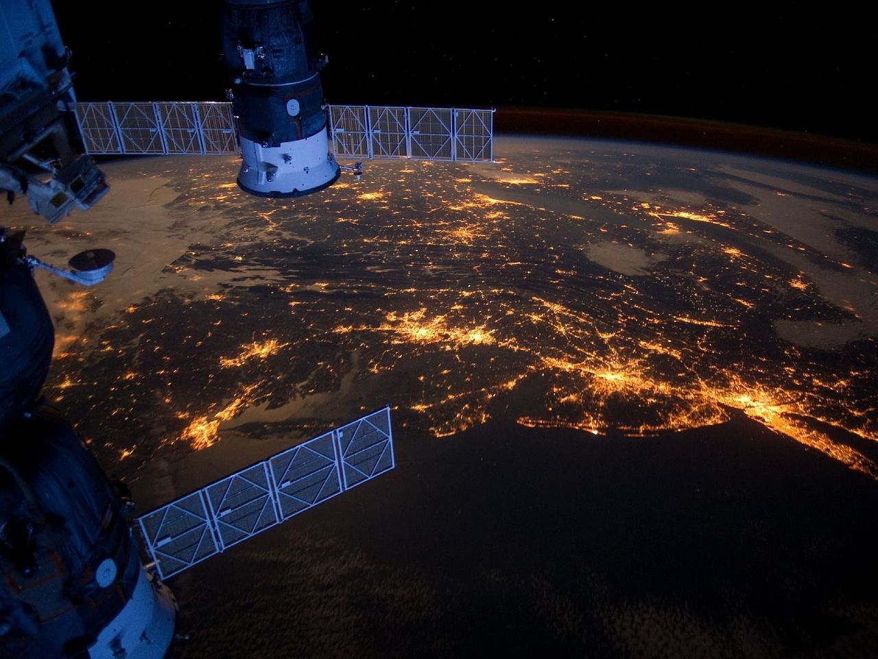 Satellites above earth